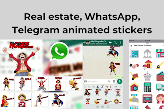 create real estate whatsapp and telegram animated stickers
