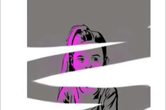 draw digital line art sketch portrait in vector style