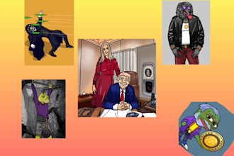 draw custom meme coin character for your  cypto nft project