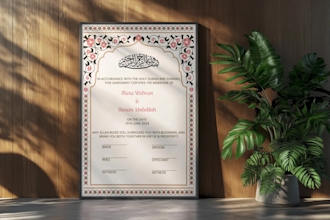 design customized nikah marriage certificates and invitation cards for you