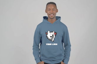 put your logo on a shirt or hoodie worn by a male or female