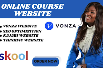build skool online course website kajabi teachable vonza thinkific
