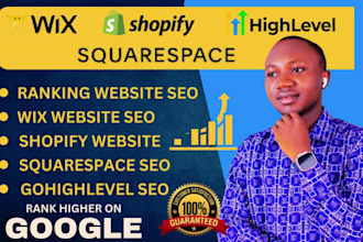 do ranking onpage SEO for wix website shopify squarespace gohighlevel website