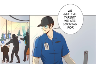 draw six webtoon episode characters only based on your story