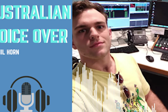 record a professional young australian male voice over