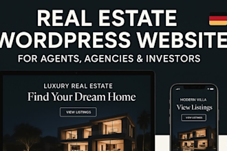 create a real estate wordpress site for agents and investors