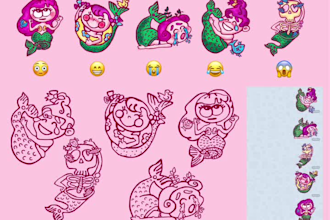 design custom stickers or sticker packs in a unique style