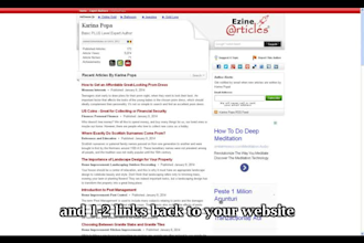write an article and publish it to EzineArticls