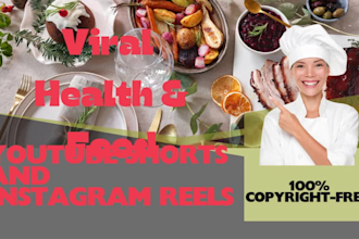 create and edit trending food and health youtube shorts and manage your channel