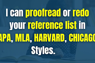 prepare reference list in apa, chicago, harvard, mla style