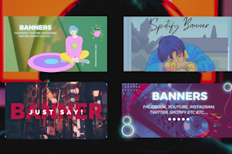 design professionally all social media and spotify banners