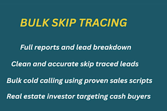do skip tracing in bulk cold call real estate investors