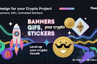 design xrp sol dex screener banner for your crypto project gif animated stickers