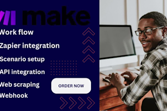 setup make com automation, make com scenario, make com, integromat, made com