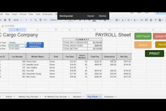create payroll paycheck system in excel or google sheet