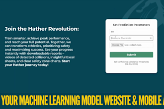 develop machine learning model website and mobile app