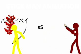 do cheap stick men 2d animations for you 2min stick men animation