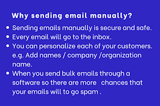 do email marketing by sending emails manually 1 by 1