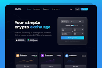 build decentralized p2p crypto exchange website, wallet app dex trading website