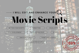 improve and edit your movie script, movie scriptwriter, enhance your scripts