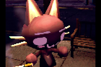create assets or a small 3d animation of your oc in retro psx style
