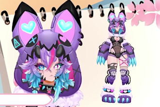 draw and rig male or female 2d vtuber models, custom live2d anime art commission