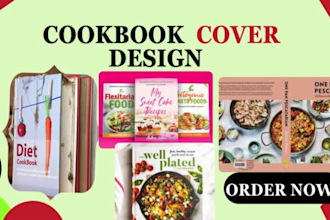 design unique, vegan ,typography, organic cookbook cover, recipe book