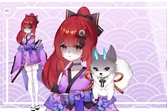 draw live2d vtuber rigging, 2d vtuber model, stream avatar, anime rig, pngtuber