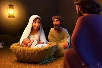 create amazing 3d christmas video,3d cartoon animation christmas card,3d animati