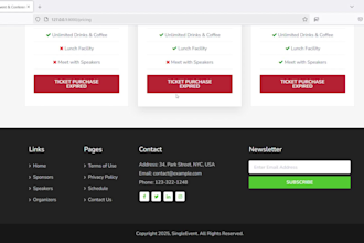 build event website or ticket website for your event management business