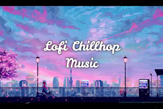 make lofi animated loop music video 5x 1hour for youtube with no copyright
