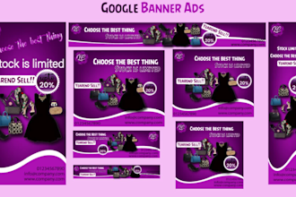 design amazing professional google banner ads or adwords