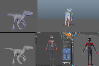 do professional 3d rigging in blender and maya for animation in 24h