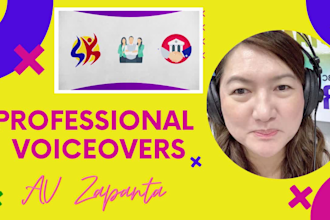 record female voice over in english or tagalog or filipino
