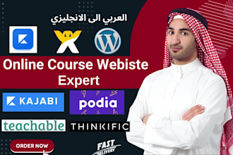 create online course website in podia kajabi teachable thinkific wordpress