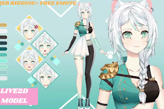 create 2d vtuber model, vtuber rigging, vtuber design, live2d model, vtube
