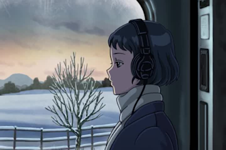 create lofi loop animated illustration, vtuber bacground, animated gif, lofi art