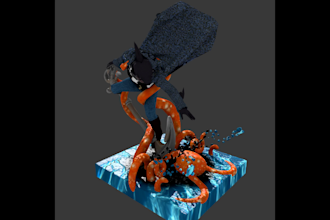 make professional low poly or mid poly 3d characters