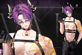 draw, rig male 2d vtuber model rig, 2d anime character design, 3d vtuber model