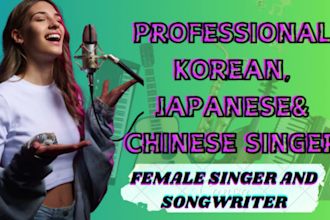 write melodic korean, japanese lyrics, female vocal, full songs for artists