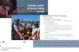 write in italian articles and blog posts about tourism and travel