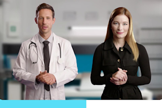 create captivating ai medical doctor patient conversation spokesperson video