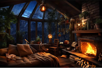 create cozy and raining video for youtube