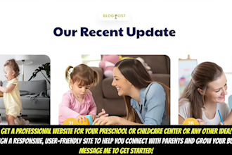create kindergarten, preschool, childcare, daycare website