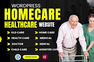 build home care website, childcare website, old care website, wordpress website