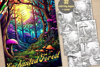 create wonderful adult and kids coloring book for your amazon kdp