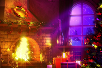 create relaxing christmas fireplace meditation music video