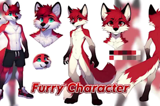create furry art, fursona, anime, character design, nsfw, digital illustration