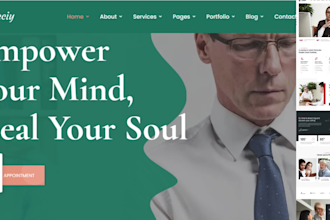 design therapy mental health psychology and consulting website, therapy website