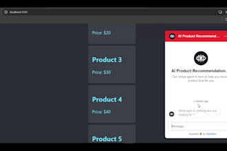 create an ai powered quiz chatbot for product and service recommendations